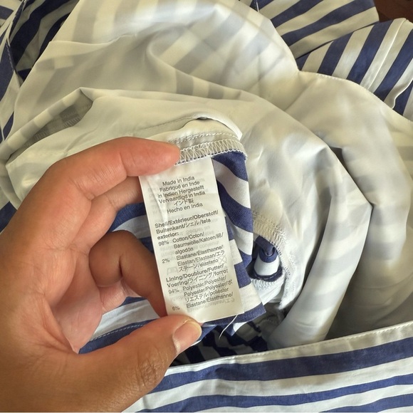 J. Crew Blue and White Striped Wrap Jumpsuit - Picture 13 of 13